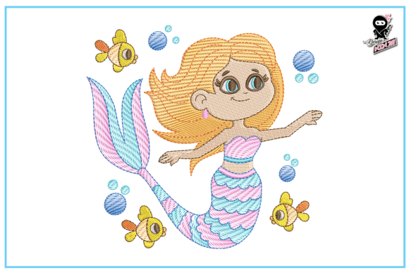 Baby Mermaid Embroidery, Cute Design: Adding Whimsy to Your Stitching Projects