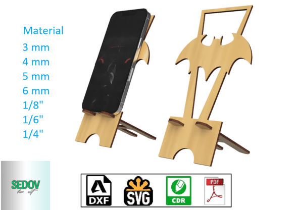 Bat Icon Laser Cut Mobile Phone Stand