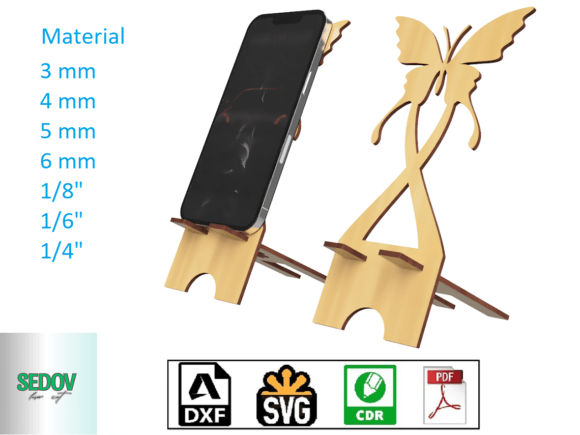 Butterfly Mobile Phone Stand Laser Cut