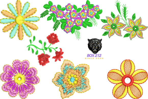 Collection of Creative Flower Designs: Elevating Embroidery Projects with Nature’s Artistry