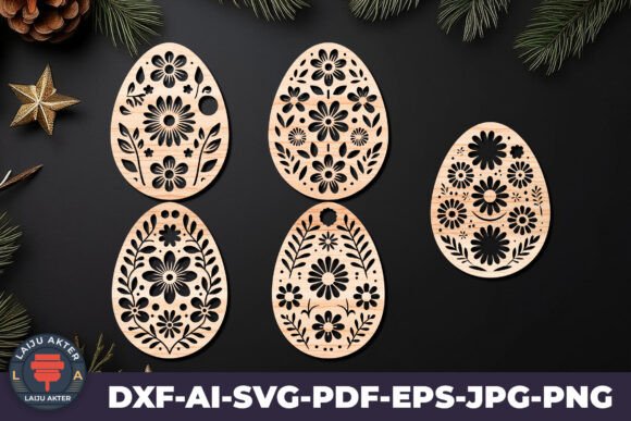 Decorative Easter Egg LaserCut SVG File